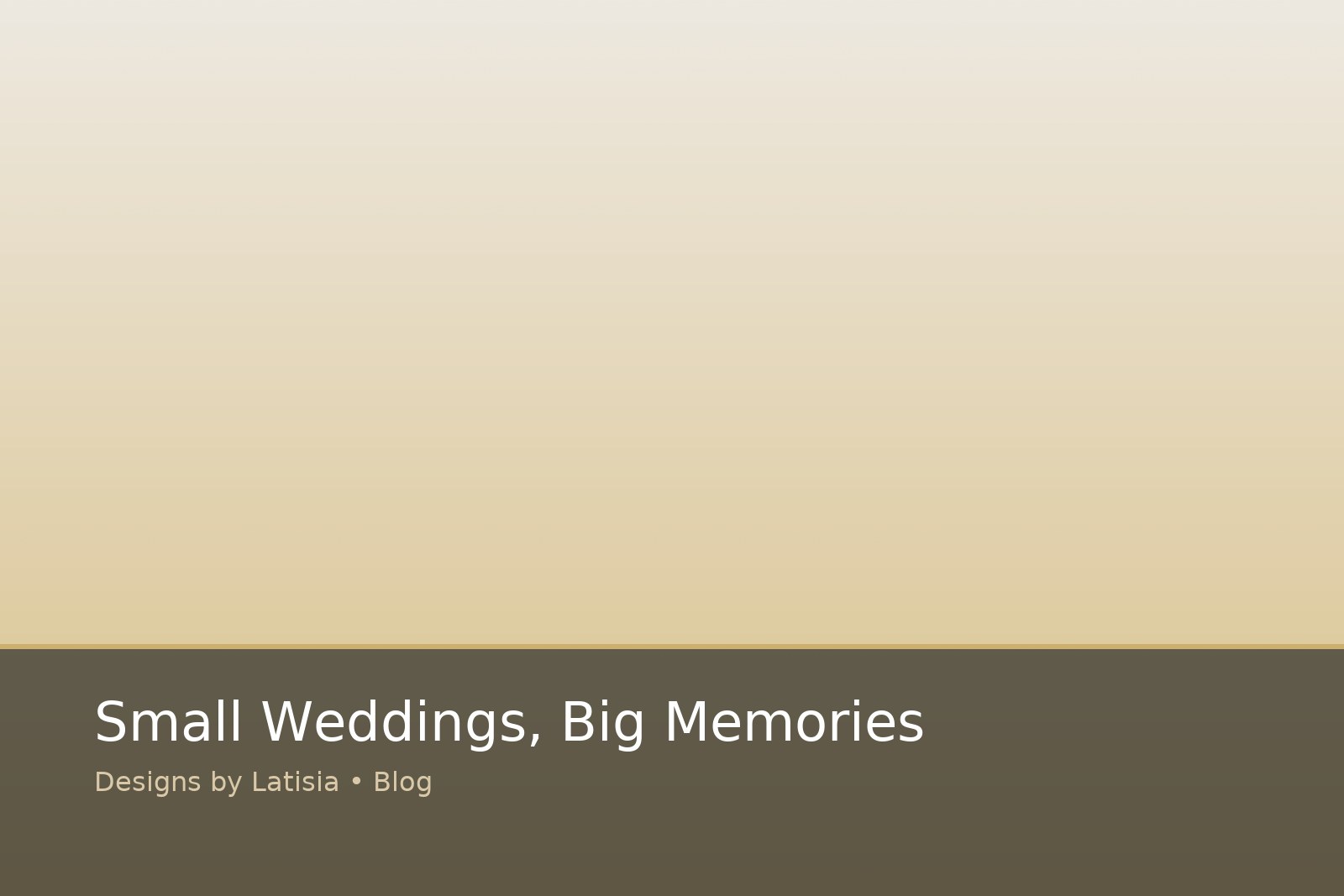 Small Weddings, Big Memories