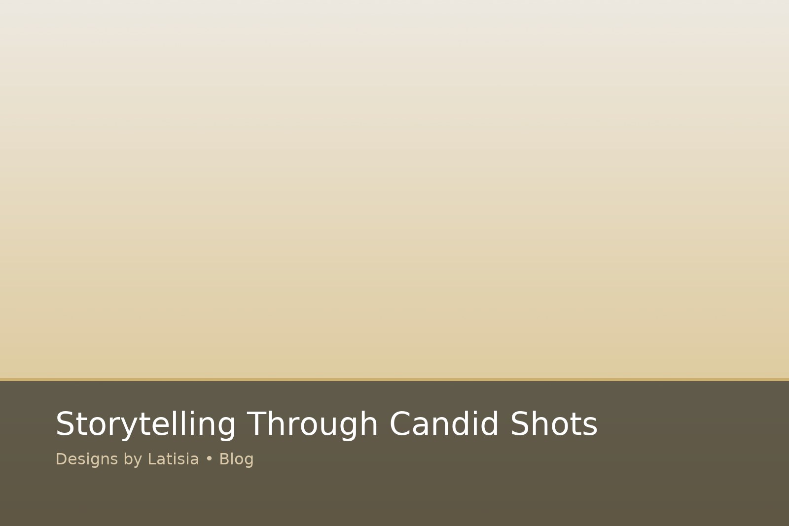 Storytelling Through Candid Shots